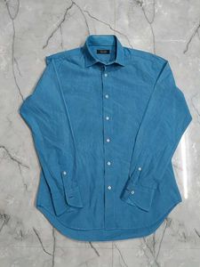 Zara Men's Blue Long Sleeve Button-Up Shirt