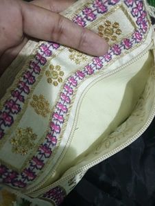 Embroidered Peacock Clutch Bag