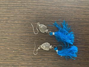 Blue Tassel Earrings