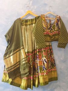 Green Ethnic Lehenga Choli Set