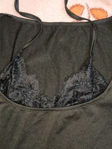 Chic Black Lace Trim Top