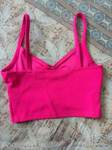 Hot Pink Wrap Crop Top
