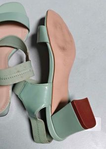 Mint Green Block Heels Sandals