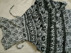 Beautiful Long Cotton Frock ..With Kalankari Print