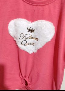 Pink Top Fashion Queen For Heart 8- 10 Year Girl