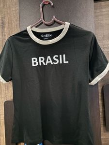 SHEIN Black Brasil Graphic T-Shirt