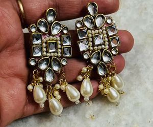 Pearl Kundan Earring Set 3 Combo