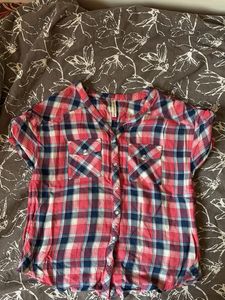 Chic Plaid Short Sleeve Button-Up Top