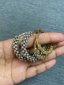 Sparkling Hoop Earrings Set