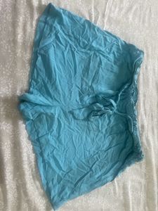Blue Tie-Waist Shorts
