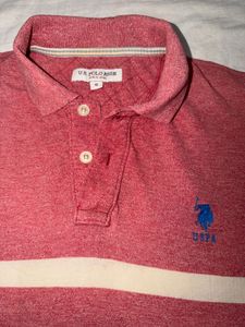 U.S. Polo Assn. pink Striped  Shirt