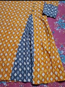 3 Ladies Kurtas - Orange, Floral, Yellow/Blue