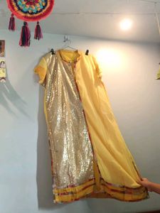 Yellow Sequined Indian Kurti