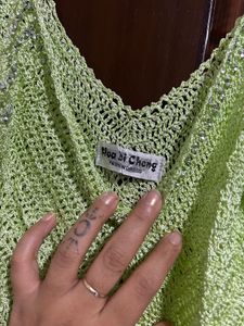 Sparkling Beaded Fringed Cami Top