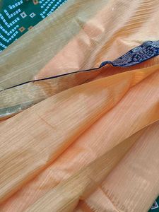 Elegant Peach Saree with Detailed Border