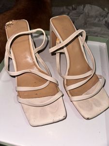 Stylish White Strappy Heels