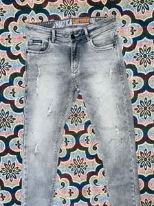 Nautica Gray Wash Distressed Jeans