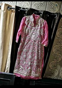pink embroidery kurta with payajami