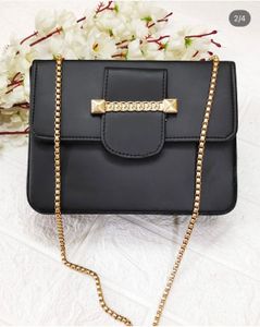 Chic Black Chain Sling Bag