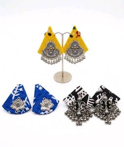 Boho Ethnic Fabric Earrings Set
