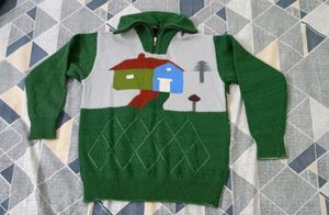 Half Zipper Green Sweater