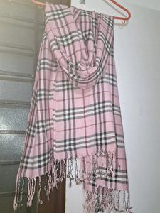 Burberry pattern pink scarf
