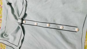 Light Blue Button-Up Knit Top(Korea style)