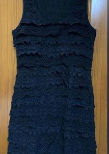 Mandarin Black Layered Dress