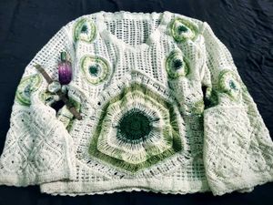 Boho Crochet Knit Sweater Top