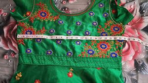 Green Embroidered Ethnic Gown