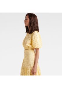 Forever New Riley Broderie Puff Sleeve CoOrd Top