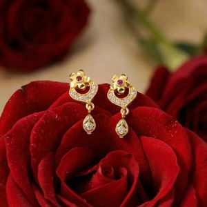 Elegant Gold Earrings with AD Stone combo of 2