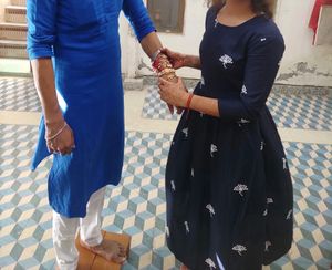 Beautiful Blue Kurti With White Plazzo Set...