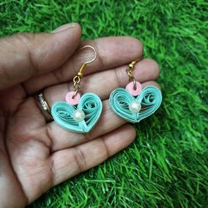 Quilled Heart Earrings with Pearls