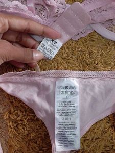 pink Lace Bra &amp; Thong Set