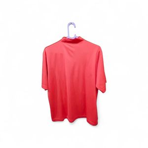 Coral Short Sleeve Quarter Zip Polo T-Shirt