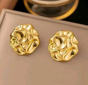Gold Tone Abstract Statement Earrings