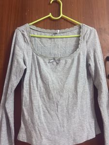Ribbed long sleeve top