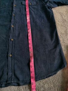 Pull&amp;Bear Navy Blue Corduroy Shirt