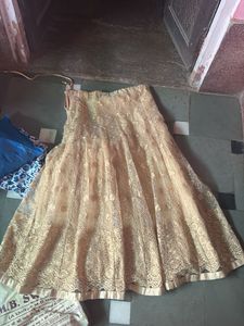 Embroidered Green Blouse and lengha