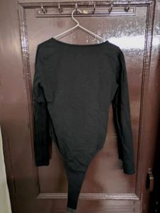 SHEIN Black Long Sleeve Bodysuit