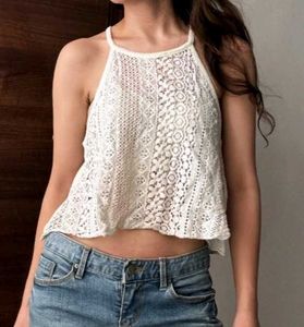 Crochet Lace Halter Neck Top