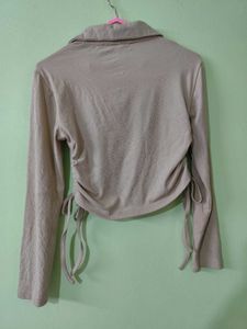 crop top khaki color