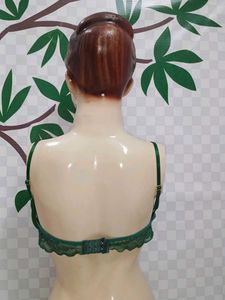 (400)Emerald Green Lace Bra