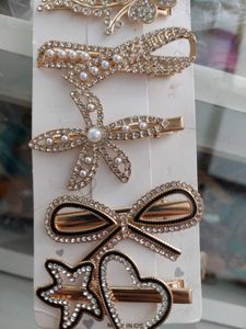 Sparkling Floral Hair Clips (Set of 5)