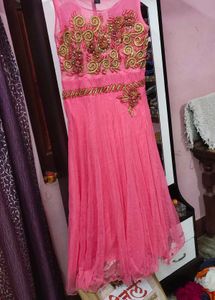 Elegant Pink Embellished Ethnic Gown