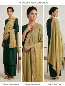 Vibrant Red Bandhani DupattaAnd Gold Stolei