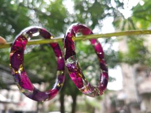 Purple Floral Resin Bangles