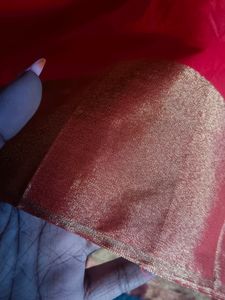 Red Tussar Silk Saree