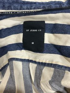 westside Blue &amp; White Striped Button-Up Shirt